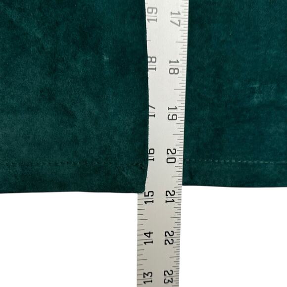 New G III Leather Vintage Suede Leather Classic Forest Green Skirt 3/4 Holidays - Picture 5 of 12